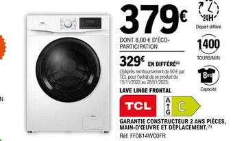 E.Leclerc Lave linge frontal tcl offre