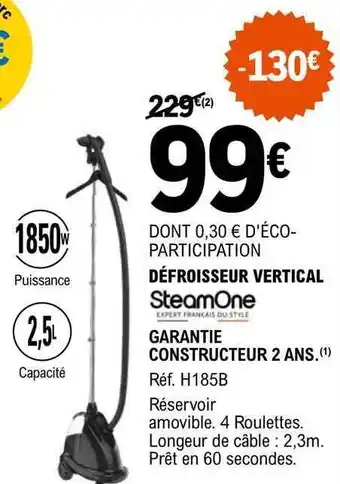 E.Leclerc Défroisseur vertical steamone offre