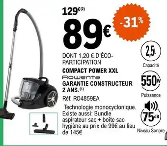 E.Leclerc Compact power xxl rowenta offre