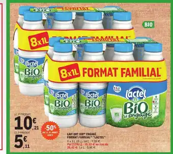 E.Leclerc Lait uht bio engagé format familial offre