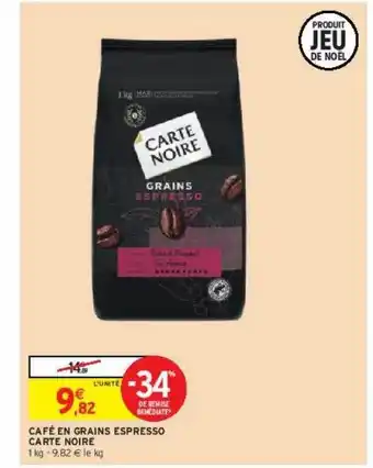 Intermarché Contact Café en grains espresso carte noire offre