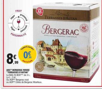 E.Leclerc Aoc bergerac rouge offre