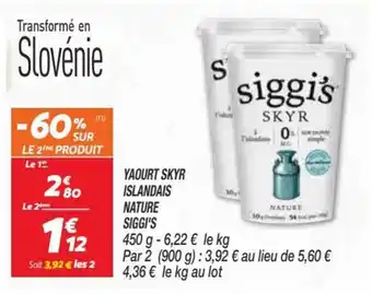 Netto Yaourt skyr islandais nature siggi's offre
