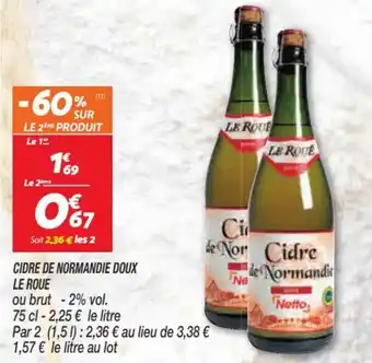 Netto Cidre de normandie doux LE ROUE offre
