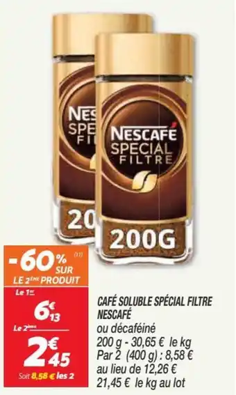 Netto Café soluble spécial filtre nescafé offre