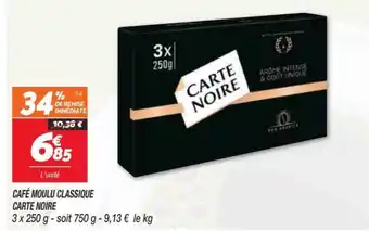 Netto Café moulu classique CARTE NOIRE offre