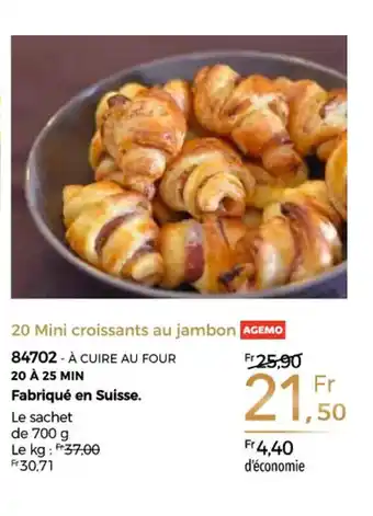 Thiriet 20 mini croissants au jambon offre
