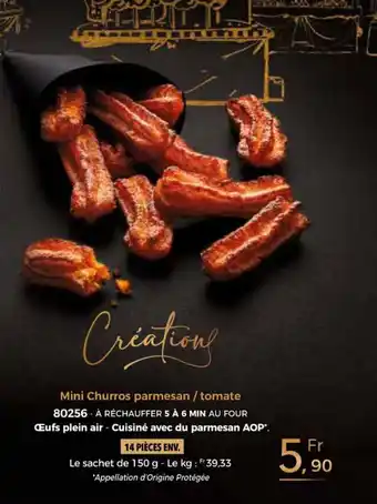Thiriet Mini churros parmesan/tomate offre