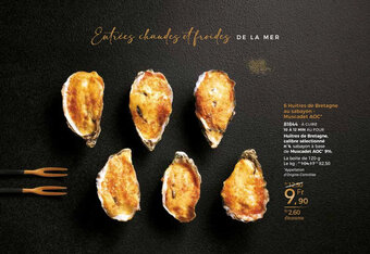 Thiriet 6 huitres de bretagne au sabayon muscadet AOC offre