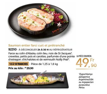 Thiriet Saumon entier farci cuit et prétranché offre