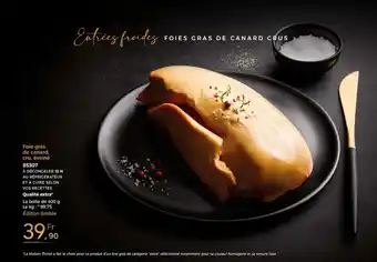 Foie gras de canard, cru. éveiné