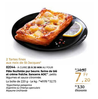 Thiriet 2 tartes fines aux noix de st-jacques offre