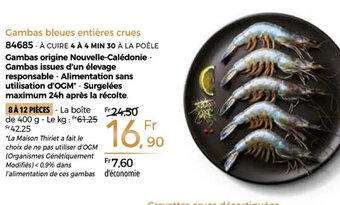 Thiriet Gambas bleues entières crues offre