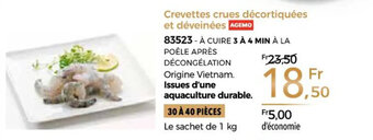 Thiriet Crevettes crues décortiquées et déveinées offre