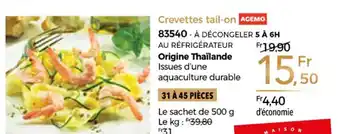 Thiriet Crevettes tail-on offre