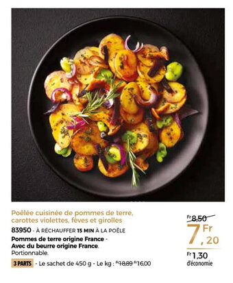 Thiriet Poêlée cuisinée de pommes de terre, carottes violettes, feves et girolles offre