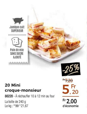Thiriet 20 mini croque-monsieur offre