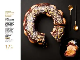 Thiriet Paris-brest chocolat au lait du ghana, cœur au caramel beurre salé offre
