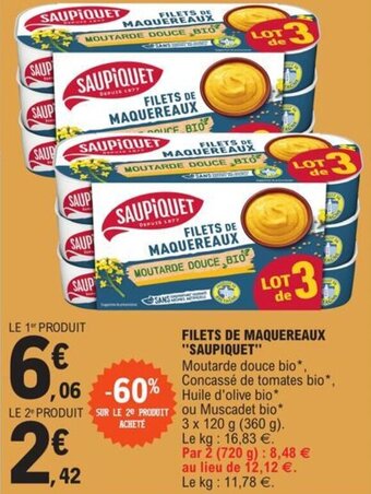 E.Leclerc Filets de maquereaux "saupiquet" offre