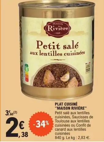 E.Leclerc Plat cuisiné "maison rivière" offre