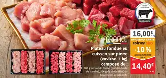 Colruyt Plateau fondue ou cuisson sur pierre offre