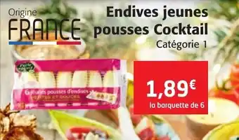 Colruyt Endives jeunes pousses cocktail offre