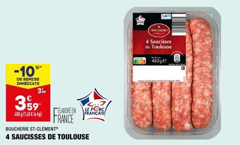 ALDI 4 saucisses de toulouse offre