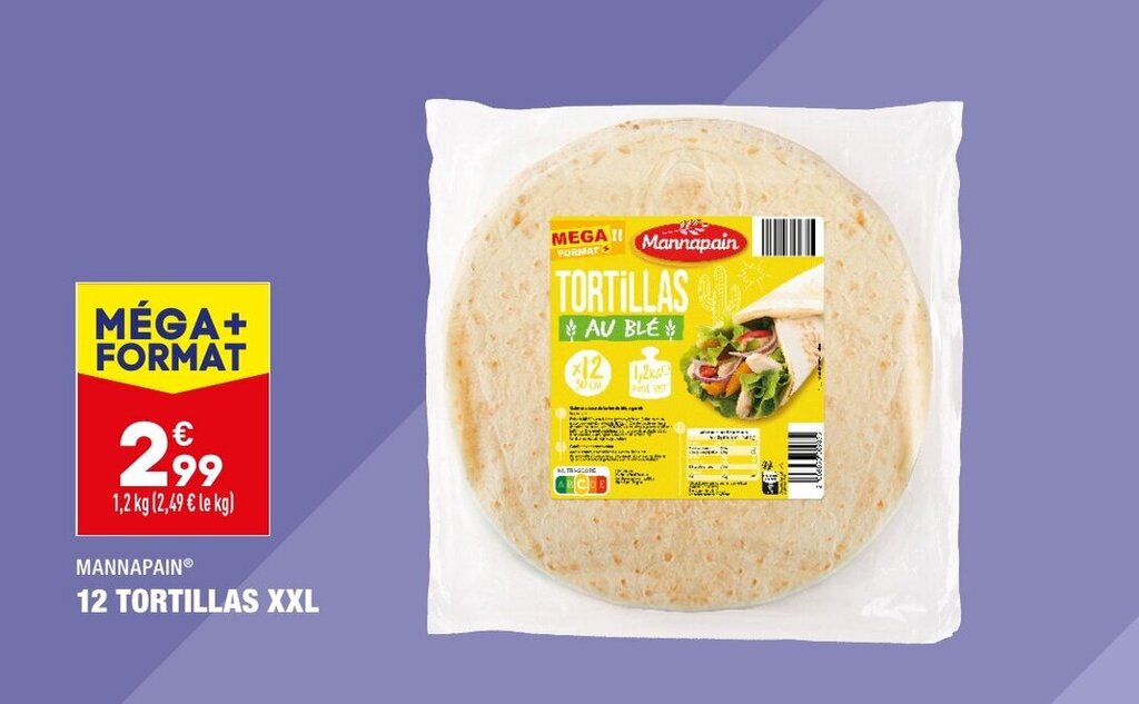 Promo 12 tortillas XXL chez ALDI