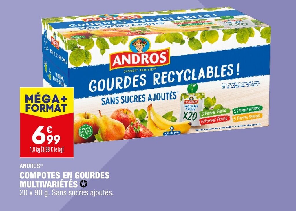 Promo Compotes en gourdes multivariétés chez ALDI
