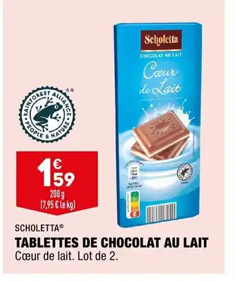 ALDI Tablettes de Chocolat Au Lait offre