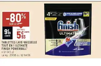 Spar Tablettes Lave-Vaisselle Tout En 1 Ultimate Finish Powerball offre