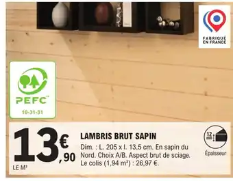 E.Leclerc Brico Lambris Brut Sapin offre