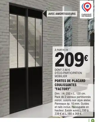 E.Leclerc Brico Portes de Placard Coulissantes Factory offre