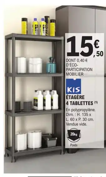 E.Leclerc Brico Étagère 4 Tablettes offre