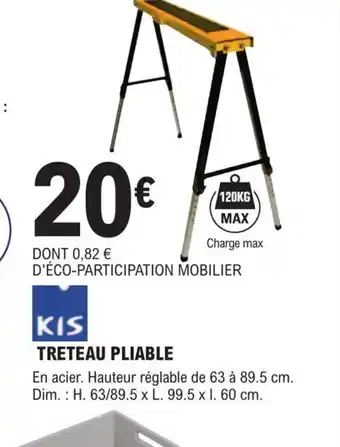 E.Leclerc Brico Treteau Pliable offre