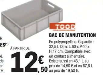 E.Leclerc Brico Bac de Manutention offre