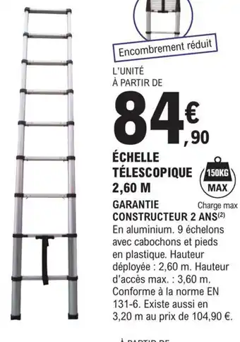 E.Leclerc Brico Échelle Télescopique 2,60m offre