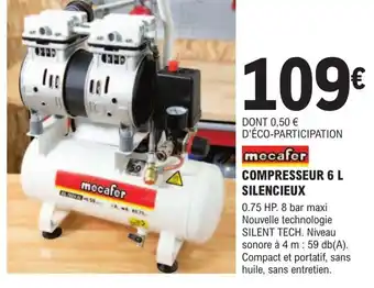 E.Leclerc Brico Compresseur 6L Silencieux offre