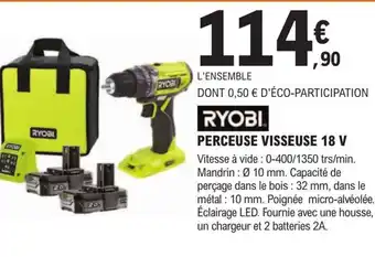E.Leclerc Brico Ryobi Perceuse visseuse 18V offre