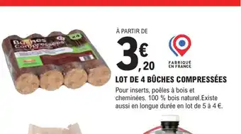 E.Leclerc Brico Lot de 4 Bûches compressées offre