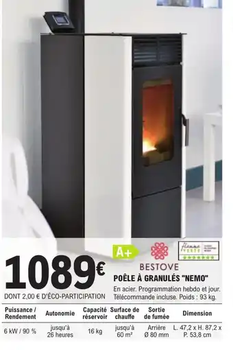 E.Leclerc Brico Poêle à granulés Nemo offre