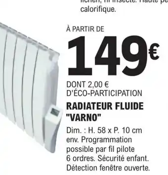 E.Leclerc Brico Radiateur Fluide Varno offre