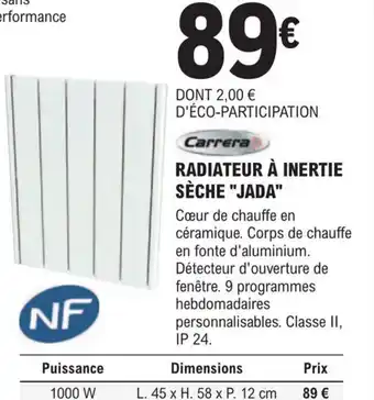 E.Leclerc Brico Radiateur a Inertie Seche Jada offre