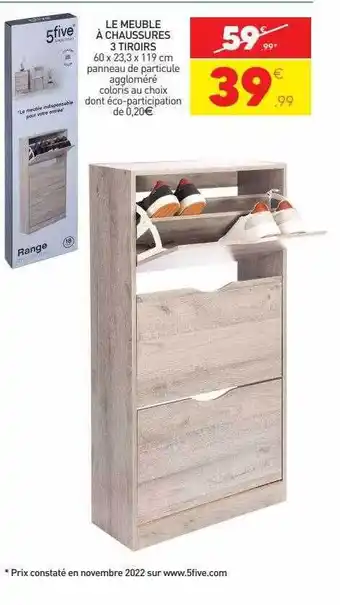 Le meuble à chaussures 3 tiroirs