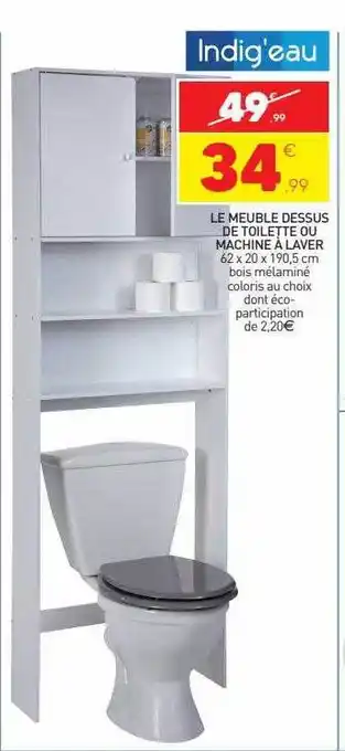 Stokomani Le meuble dessus de toilette ou machine à laver indig'eau offre