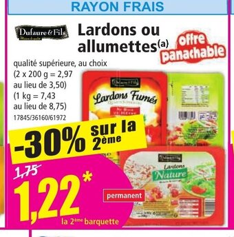 Norma Lardons Ou Allumettes offre