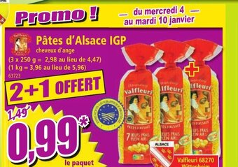 Norma Pâtes d'Alsace IGP offre
