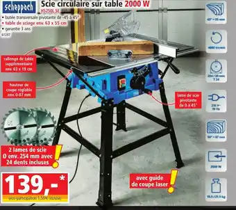 Norma Scie Circulaire Sur Table offre