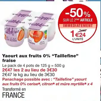 Monoprix Yaourt aux fruits 0% Taillefine offre