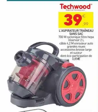 Stokomani L'aspirateur traîneau sans sac techwood offre